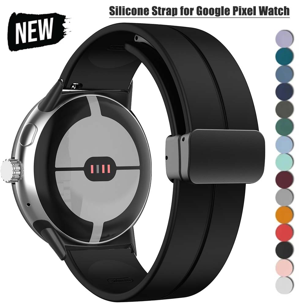 NEW Silicone Strap for Google Pixel Watch 3 45mm Band for Google Pixel Watch 1 2 3 41mm Magnetic Wristband Bracelet Accessories