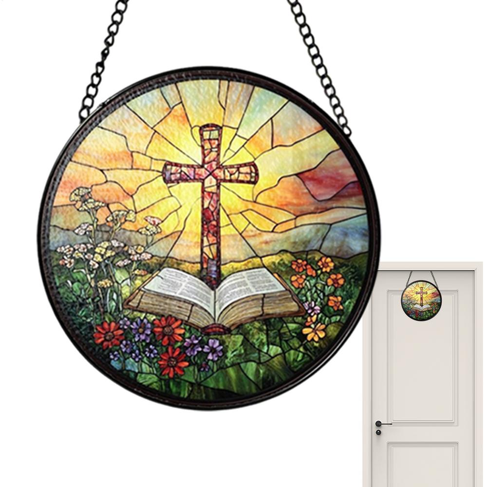 

Flower Suncatchers Christian Acrylic Sun Catcher Stained Hangings Religious Home Decoration Flower Design For Window Wall Door