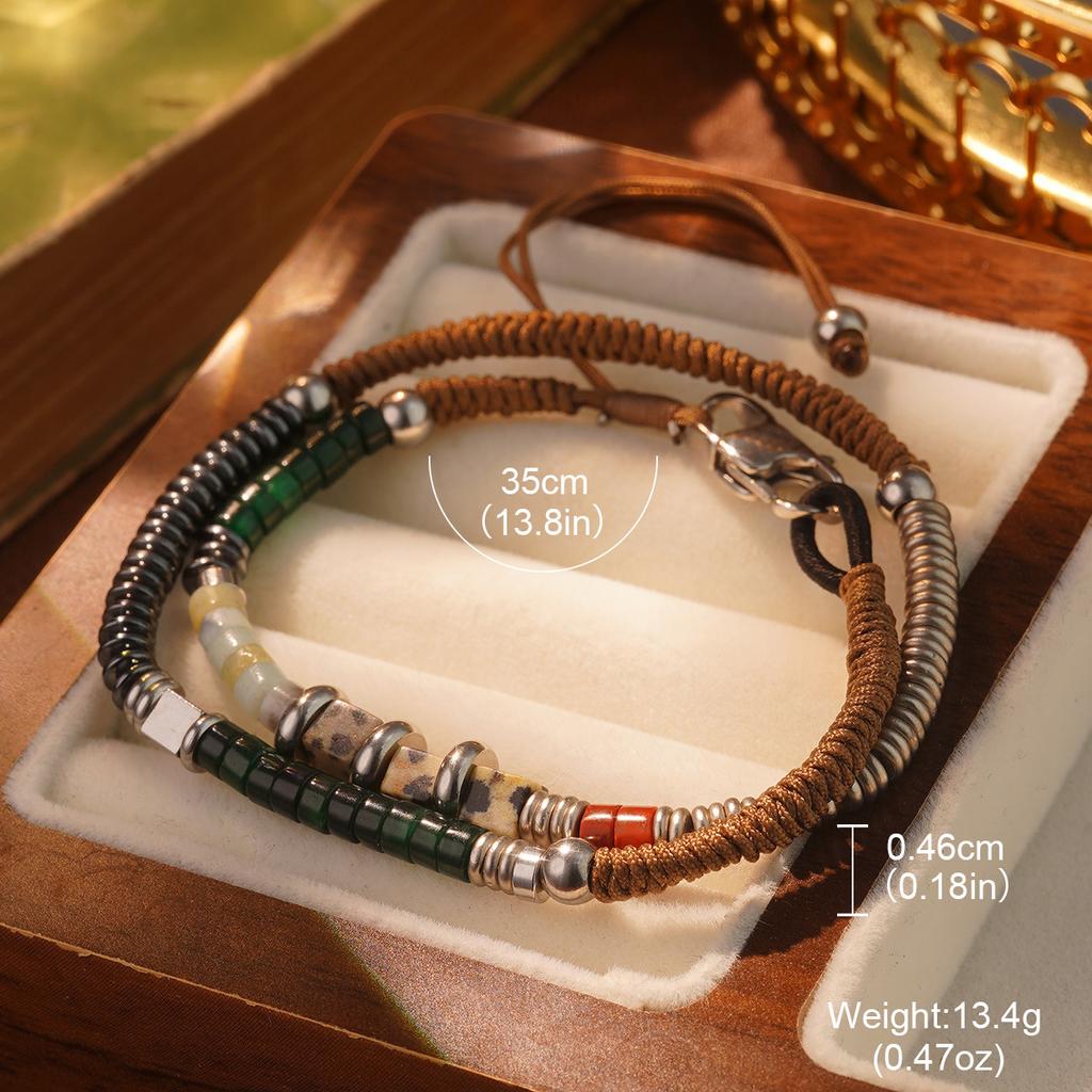 Ethnic style, personalized fringed beaded bracelet, temperament, niche design, retro hand-woven lucky literary hand jewelry