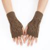 Women's Half Finger Gloves Are Soft and Warm In Winter Wool Like Knitted Arm Gloves and Neutral Black and White Gloves