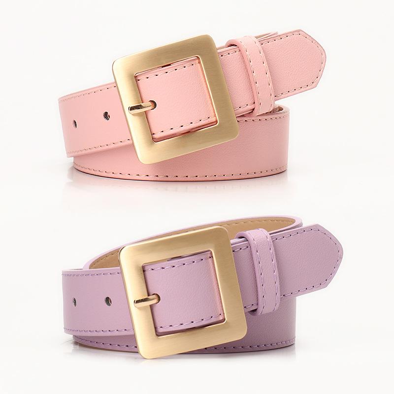 New Versatile Simple Premium Ladies Belt Square Buckle Fashion Decoration Jeans Belt Belt Ladies