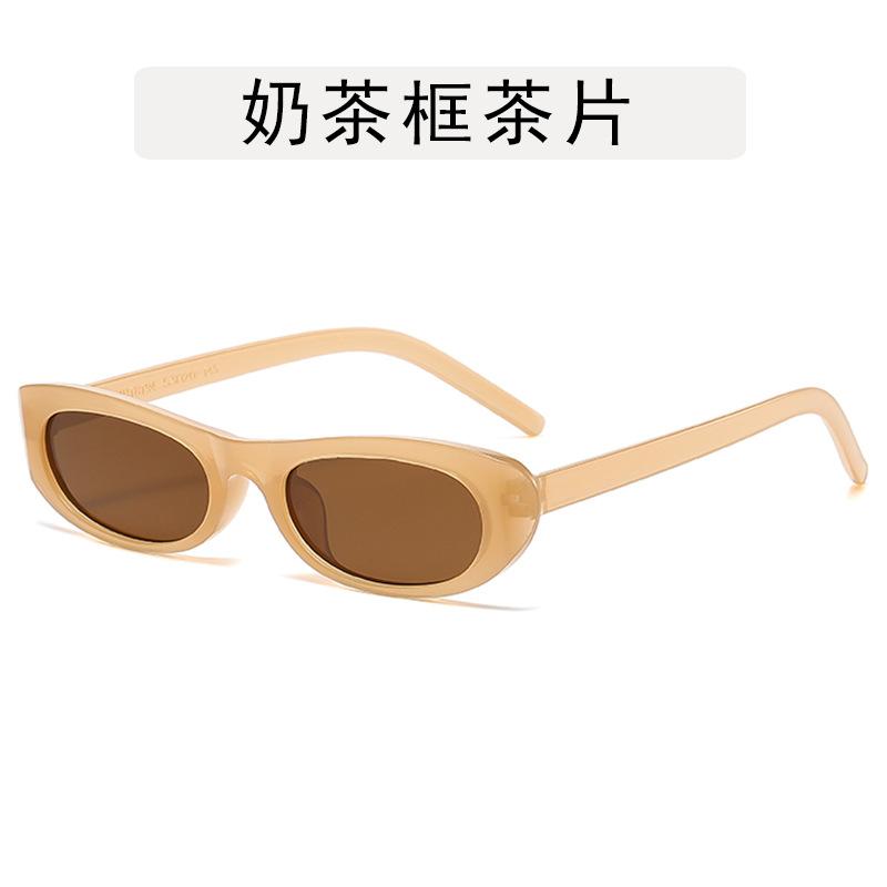 European American Fashion Sun Glasses for Woman Oval Shape Anti-glare Sunglasses Women New Stylish Decorative Sun Glass