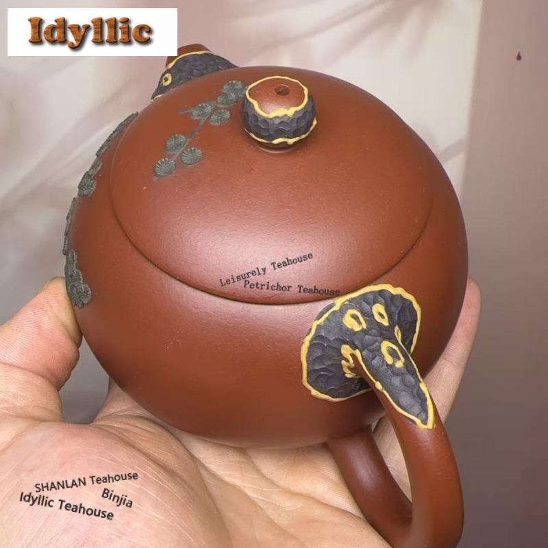 270ml Antika Yixing Lila Lerkannor Handgjord Xishi-kanna Råmalm Dahongpao Lera Vattenkokare Kinesisk Zisha Teset Tillbehör Gåvor