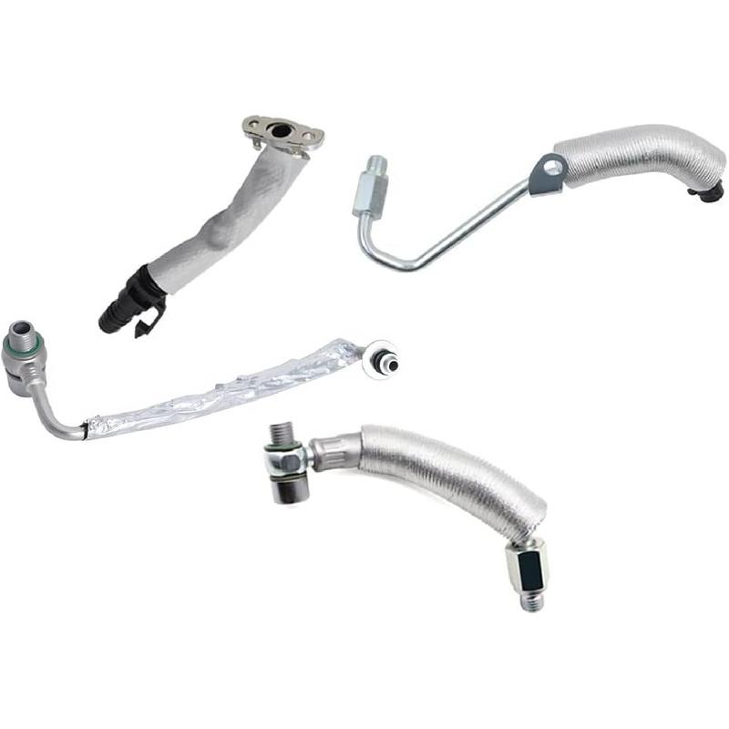 FZJDSD 4PCS Turbo Oil Return Drain Line and Oil Feed Pipe Kit 25198546 55567067 55587854 Compatible with Chevy Cruze Sonic Trax & Buick Encore 1.4 L4