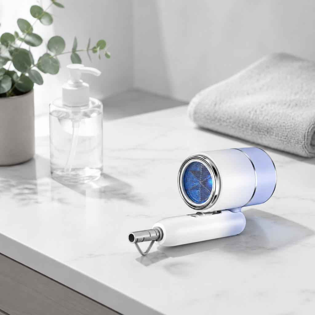 Portable Foldable Hair Dryer with Blue Light Technology High Power Compact Design for Home Dormitory Use Lightweight Travel Hairdryer