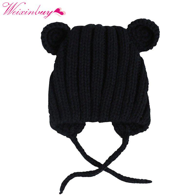 

Дитячий капелюх Корейський Дитячий Дівчачий Хлопчачий Капелюх Вухо Вовняна Шапка Дитячий Осінньо-Зимовий Мереживо Ручна Робота