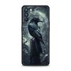 Black Raven Phone Case For Oppo A17 A31 A54 A57 A78 A79 A98 Find X5 X6 Reno 6 7 8 10 11 12 13 F Pro 5G Soft TPU Cover Fundas Bag
