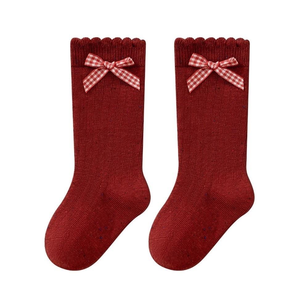 Red Compression Stocking Sweat-absorbing Princess Socks New Middle Tube Socks  Toddler Girl