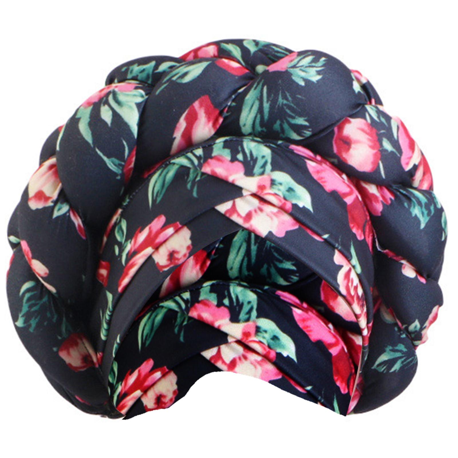 

Африканская плетеная повязка на голову, высокая шапка-тюрбан с цветочным принтом, хиджаб, платок на голову для музыкального фестиваля, тематическое мероприятие, большой размер E