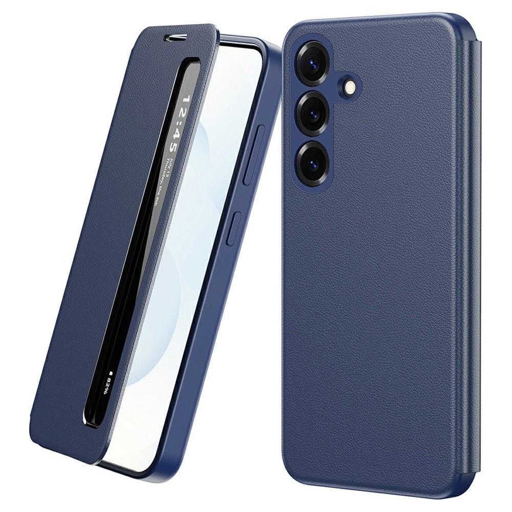 Samsung Galaxy S26 Plus Smart View Window Lederen Hoesje, Blauw