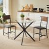 Mesa de Comedor Redonda de 80 cm hecha de Vidrio Templado, Adecuada para 1-4 Personas, Mesa Pequeña para Cocina que Ahorra Espacio, Equipada con Patas Metálicas Resistentes, Negra