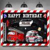 Firefighter Firetruck Theme BackgroundRed Fire Truck Children Boy Birthday Party Decor Baby Shower Photography Backdrop Props