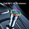 USB Car Charger 300W Dual Port Super Fast Charging Adapter with Voltage Monitor LED Light for Samsung Oneplus Huawei OPPO iPhone