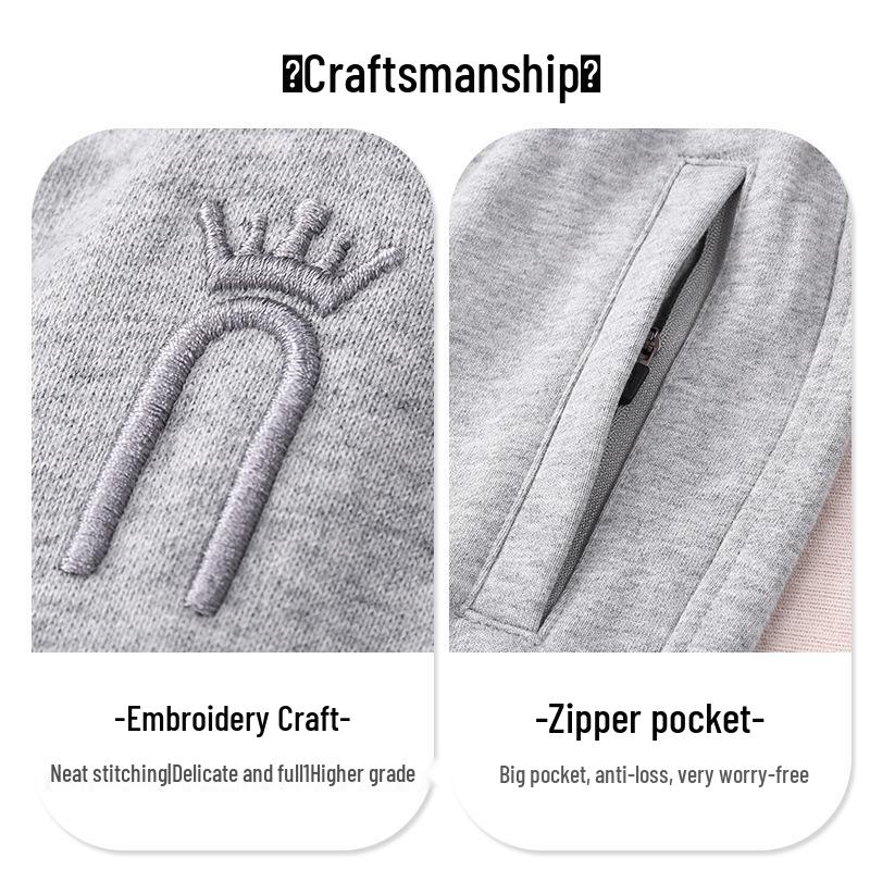 Women's Dark Gray Casual Sweatpants - Plus Size, Pure Cotton, Spring & Autumn 2025 Collection