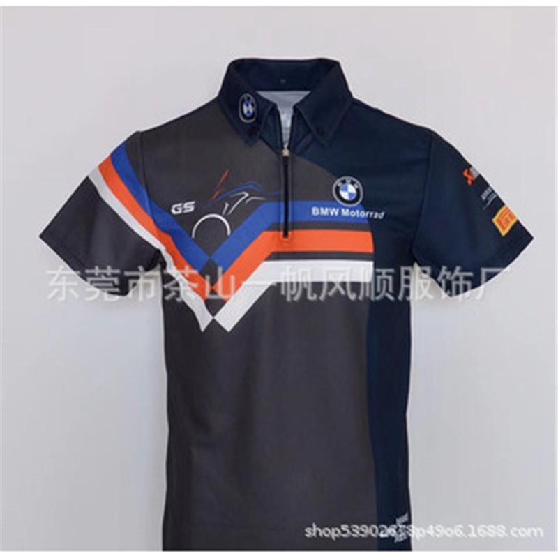 Unisex Off-Road Racing Polo Shirt Short Sleeve Collared T-Shirt Breathable Sporty Casual Fit