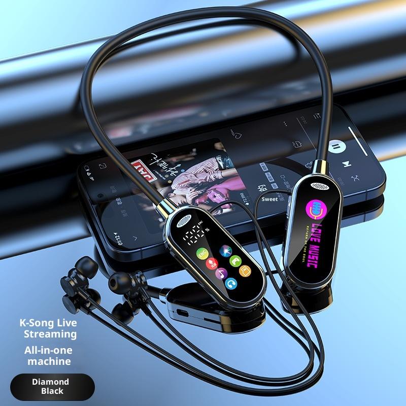 Bluetooth 5.4 Earphones Neckband Headphones Color Screen Wireless Headsets Noise Reduction Earbuds Earphone Monitor