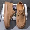 Fashion Men's Casual Leather Shoes 2025 New Casual Shoes Spring Cow Suede Leather Men's Shoes Versatile Lace Up Low Top Board Shoe