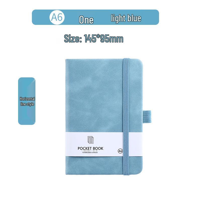 Compact A7 Carry-On Notebook with Strap, Thick Mini Planner, Logo Printable