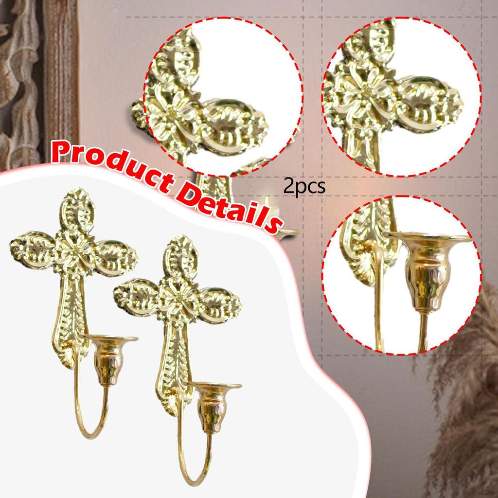 2 Pieces Candle Sconces Wall Holder Decor Decorative for Fireplace Dining Room