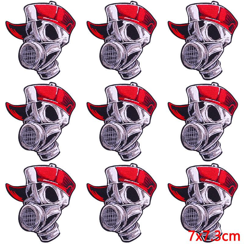 10Pcs/Lot Skull Punk Patches For Clothing Hip Hop Iron On Patches For Clothes Patch Thermoadhesive Embroidery Fusible Patch DIY