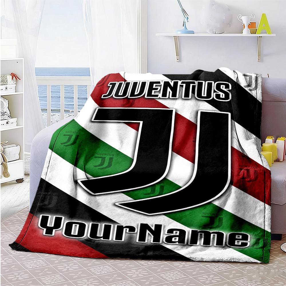 Juventus Personalized Name Blanket Gift Customizable Blanket Soft Warm Cozy Perfect for Livingroom Seaside Couch Office Chair Four Seasons Universal