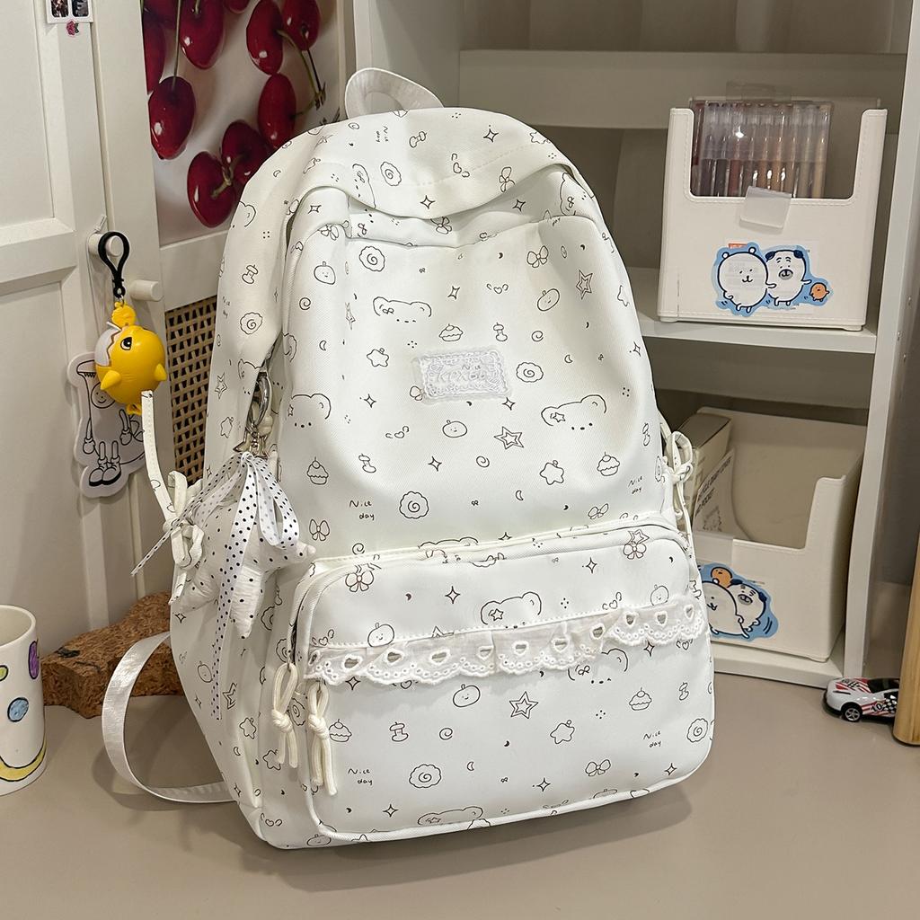Schoolbag new school bag for women, Korean style INS artistic fresh style, backpack for middle and high school students, large capacity casual 