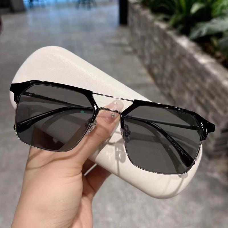 Fashion Dual Beam Color Changing Myopia Glasses Business Near Sight Eyewear for Men Luxury Computer Finished Eyeglasses To -4.0