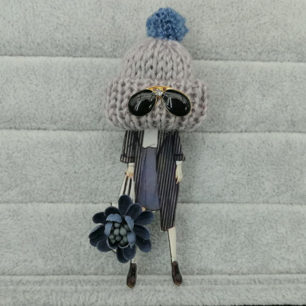 Girl Cute Brooch Wool Hat Badges Big Handmade Fashion Lovely Funny Brooches For Woman Harajuku Style Lapel Pins Lover Mom Gifts