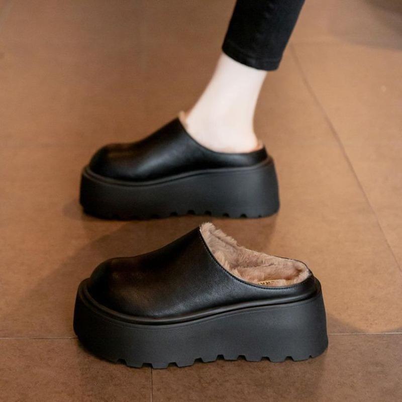 Damen-Stirnband-Plateauslipper im neuen Stil mit hohen Absätzen, Höheneffekt, gepolsterte Baumwollschuhe