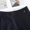 Women's Wide-Leg Navy Blue High-Waist Cropped Pants - Spring/Summer 2025 Casual Collection