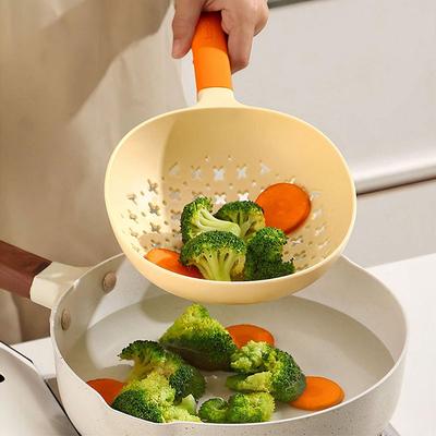 1/3Pcs Big Colander Spoon Slotted Colander Spaghetti Pasta Serving Spoon with Holes Heat-resisting Plastic Kitchen Cooking
