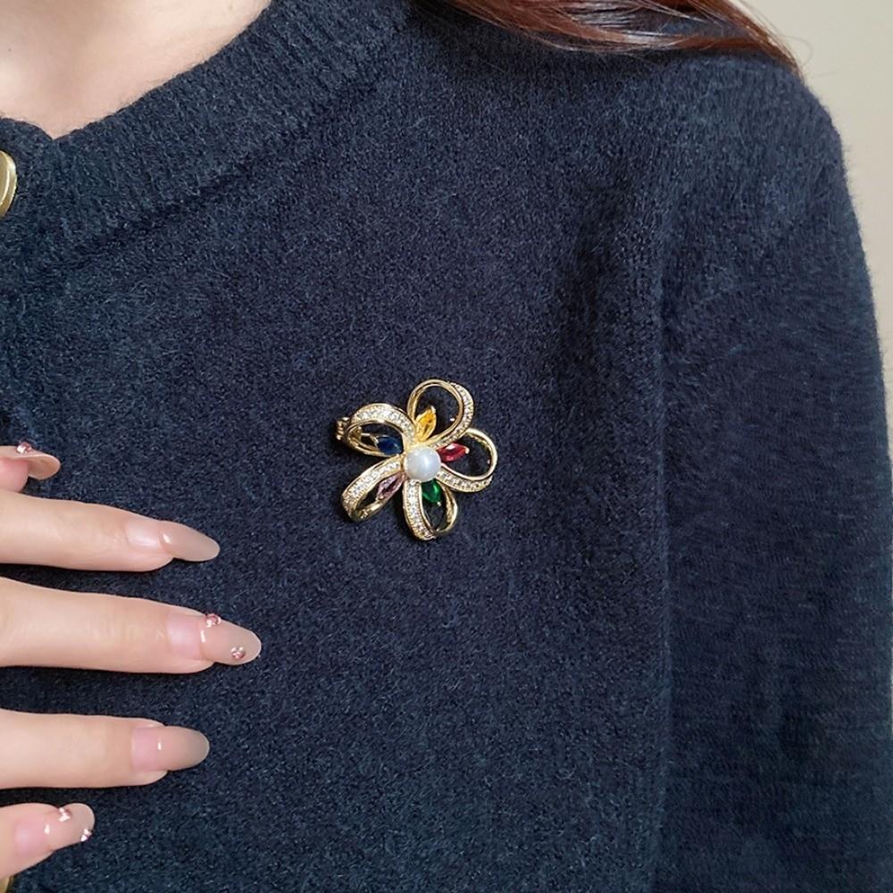 Chest Flower Long Leaf Pin Flower/Bow/Cherry/Starfish Metal Brooch Ginkgo Leaf Brooch Banquet