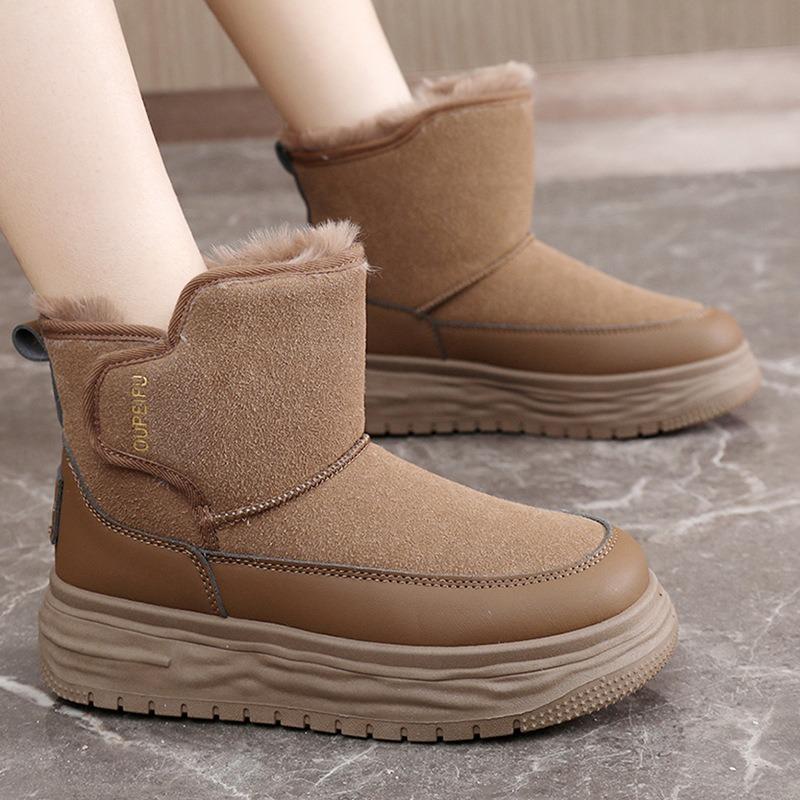 Winter women's shoes snow boots thick-soled new women's cotton shoes piled thickened warm short boots