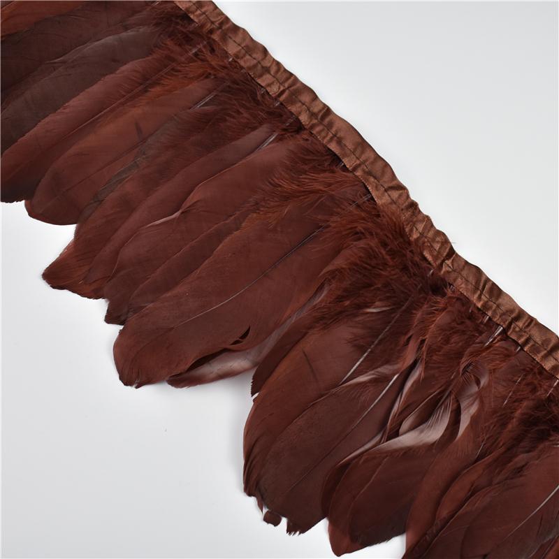 2 Meter Gänsefederbesatz Hochzeitsfeier Dekoration Fransen für Kleidung Makramee Federn DIY Farbige Federn Bänder für Bastelarbeiten