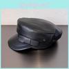 Solid Face Color Slimming  Navy Cap Short Visor Leather Material Women Supplies