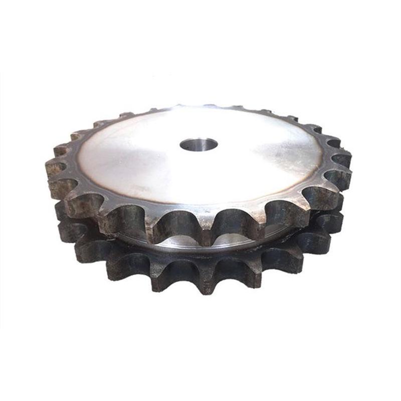 32A 45 Steel Double Row Sprocket, 2-Inch Flat Plate, Pitch 50.8, Quenched, w/ 32A-2 Chain, 10-25 Teeth
