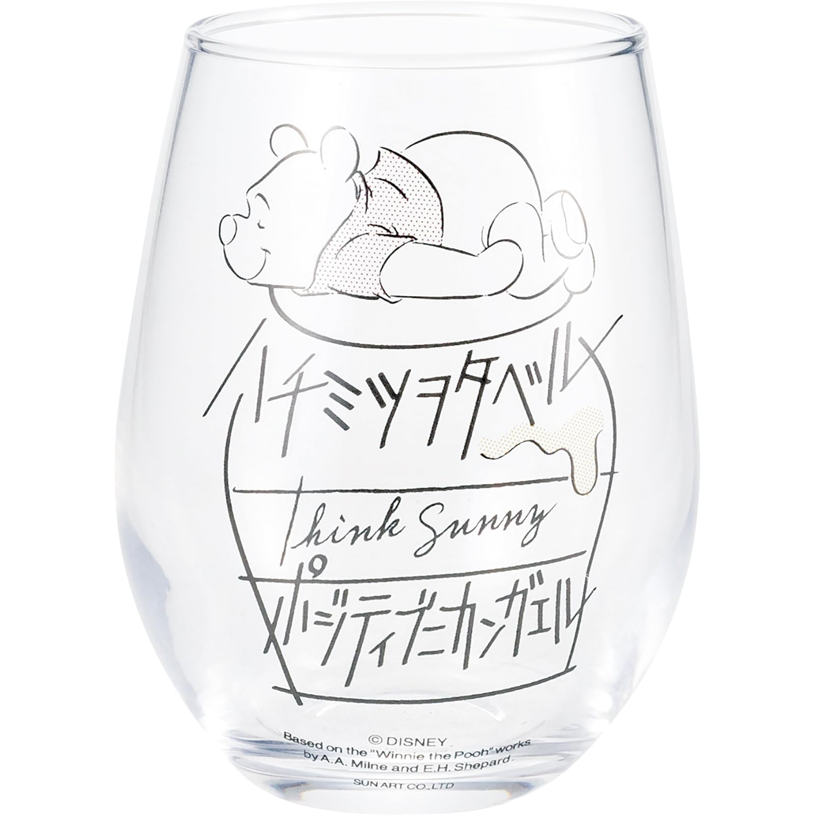 

Sun Art Disney the Round Honey Made in Winnie Pooh Glass, Approx. 330ml, Otabel, Japan, SAN4082-2