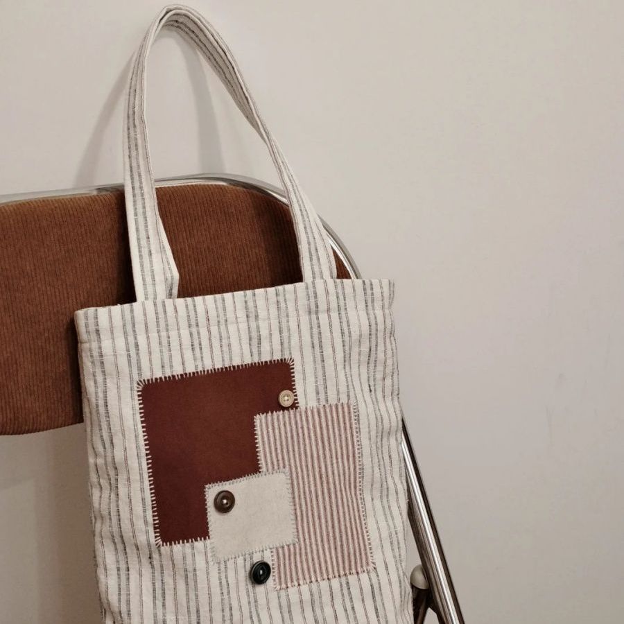 Bag Women's New Blue and White Striped Dumpling Bag Leisure Sports Versatile Shoulder Bag Large Capacity Canvas Bag