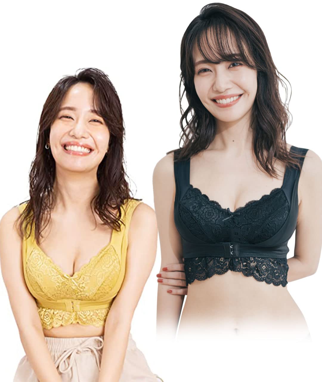 

Мягкий бюстгальтер для дома Золотой Набор из 2 штук [Angellir] Черный/Античный (С-М)