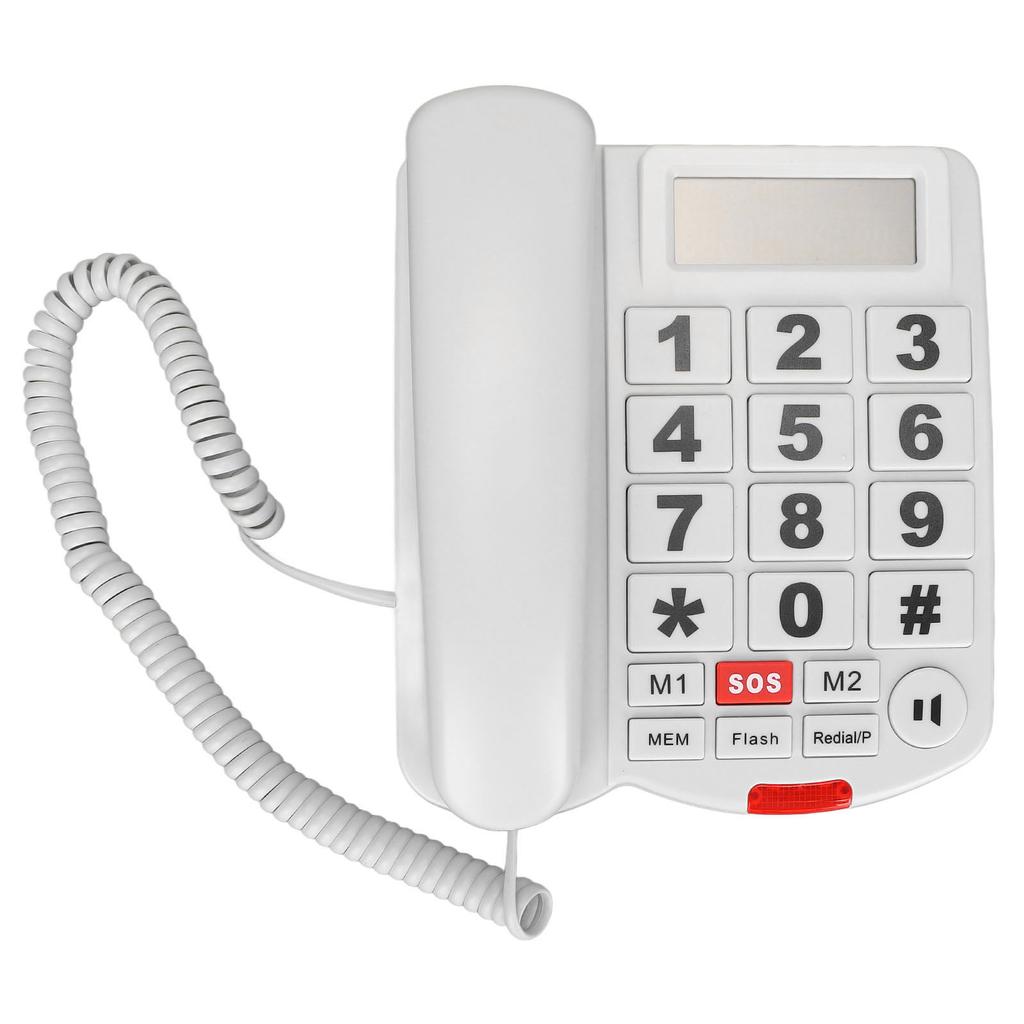 Téléphone filaire à grosses touches LD‑265CID, composition à une touche, mains libres, identification de l'appelant, pour personnes malentendantes