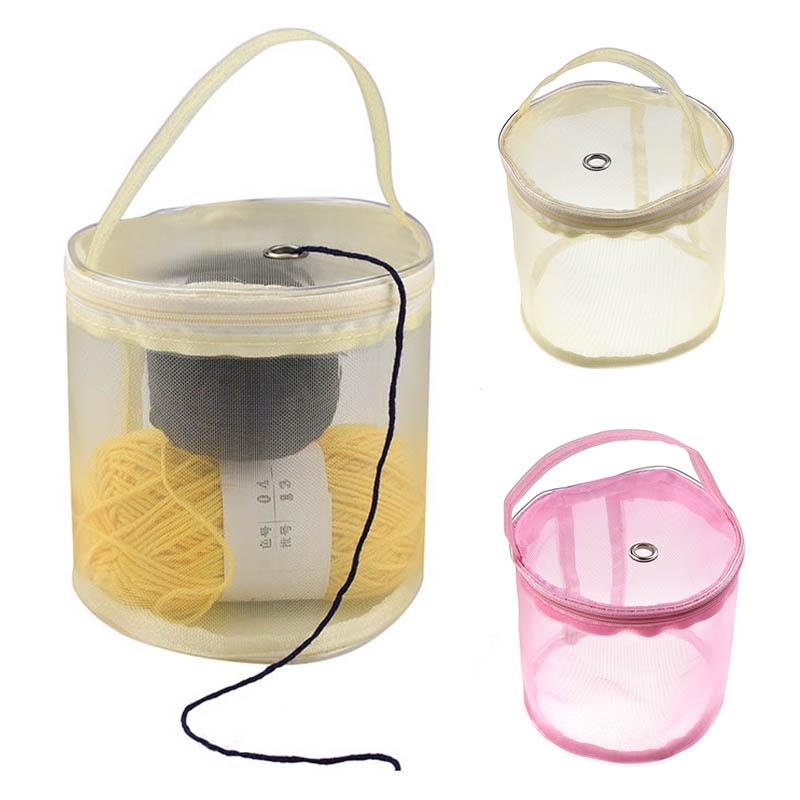 Portable Organizer Knitting Tool Yarn Case Mesh Bag Crochet Thread ...
