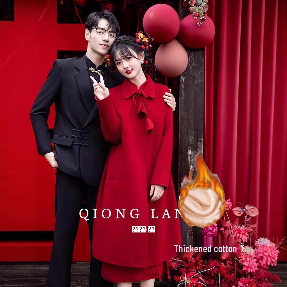 

Petite Faux Wool Red Coat: 2024 Autumn/Winter Wedding & Engagement M красный