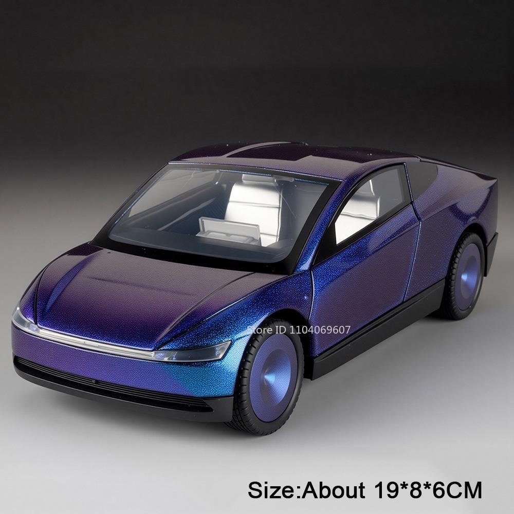 1:24 Model Y Robotaxi Miniature Model Toy Cars Alloy Diecast Front Wheel Steering Shock Absorption Doors Opened Ornament Vehicle
