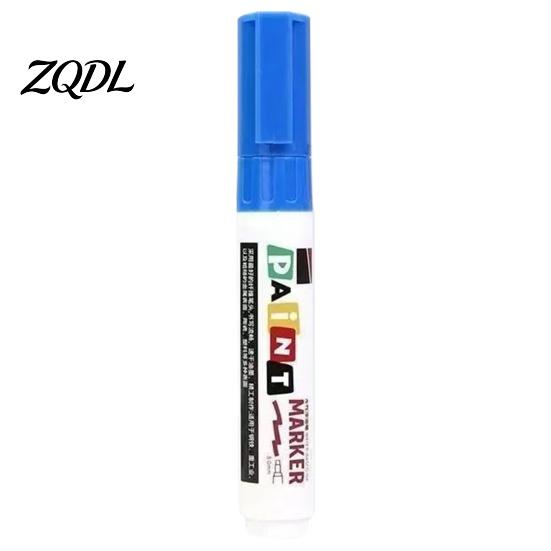Plastic Surface Paint Pens 12 Colors Flat Tip Marker, Oil Based Broad Pen for Metal Tire Rubber Steel Glass Leather, Waterproof Quick Dry Touch