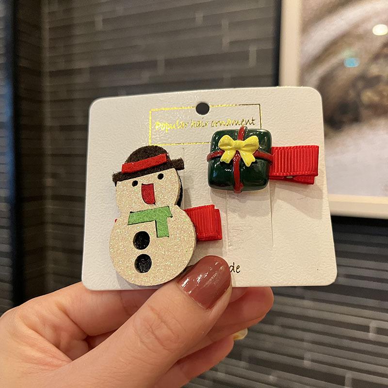 

Детские праздничные заколки для волос с Санта-Клаусом и конфетами - Милые мультяшные заколки-невидимки для волос принцессы для праздничных выступлений чёрный