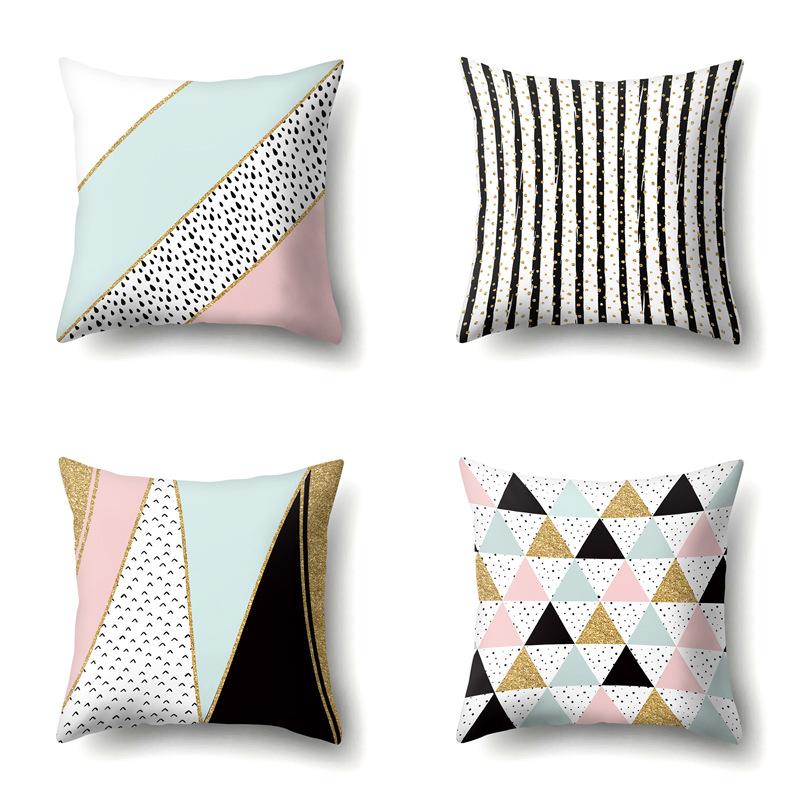 Ins Style Abstract Creative Polyester Pillow Case Car Decoration Home Printed Bedside Cushion Cover Pillow Case
