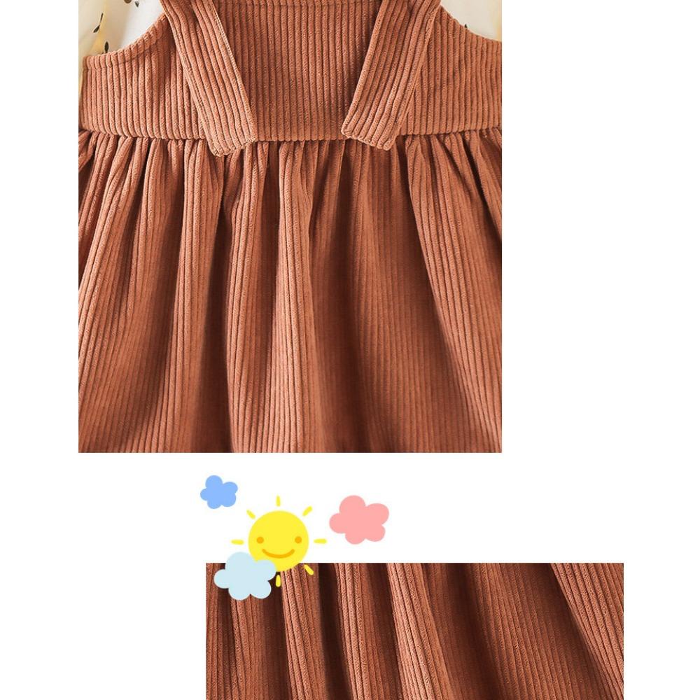 Girls' Spring and Autumn Set New Korean Version Children's Corduroy Corduroy Skirt Bottom Shirt Fake Two Sets
