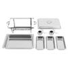 3-Kammer 9L Edelstahl Bain-Marie Speisenwärmer mit Deckel Aufwärmbehälter Set Bain-Marie, für Catering, Buffet und Party