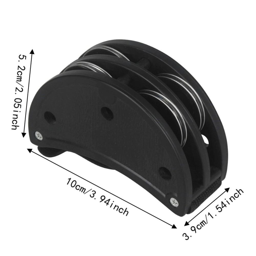 2PCS Black Color Foot Tambourine Metal+ABS Percussion Instrument Durable Ankle Shakers Parties