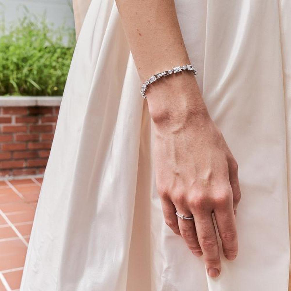 

[Ost] Twinkle White Square Bracelet (L) Otb122913Qww